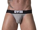 GYM Men's Cotton/Modal Jockstrap (Large, Grey, 1-Pack)