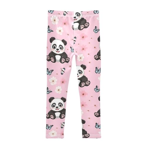 Cute Pandas Girls' Leggings Toddler Doodles Butterfly Kids Yoga Pants Dance Active Tights 4T2