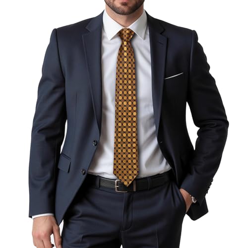 Image of Dubulle Mens Tie and Lapel Pin Paisley Striped Floral Necktie for Men Pocket Square Cufflinks 4PCS Set Wedding Party
