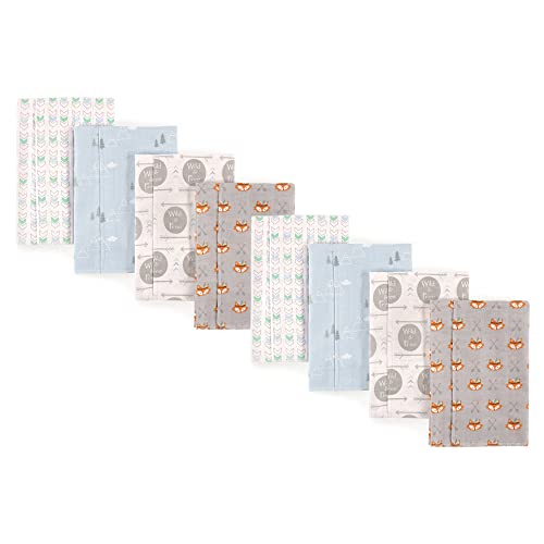Image of Luvable Friends Unisex Baby Cotton Flannel Burp Cloths, Wild Free 8-Piece, One Size