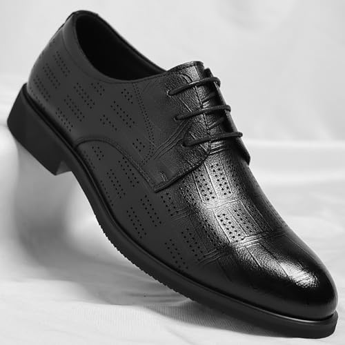 Men's Hollow Leather Lace Up Dress Oxford Shoes Summer Breathable Vintage Formal Business Wedding Derby Casual Shoes3