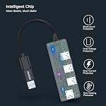 BENFEI USB 3.0 Hub, USB C Hub, 4-Port USB 3.0, Compatible for MacBook, Mac Pro, Mac mini, iMac, Surface Pro, XPS, PC, Flash Drive, Mobile Hard Drive