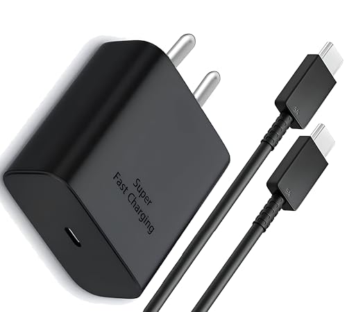 Image of 45W Type C Charger with C to C Cable Compatible with Samsung Galaxy Tab S10 Fe+ /S10 fe /S10+ /Ultra /S9 Ultra / S8 /S7 /A8 /A9+ /S9 fe+ /S9 fe /A9 /S6 Lite /A7 /All Tablet Support 45 w Super Fast /Black