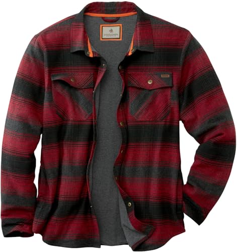 Image of Legendary Whitetails Mens Thermal Lined Shirt Jacket Plaid Flannel Polyfill Insulated Shacket
