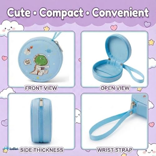 Image of FunBlast Round Coin Pouch for Kids - Cute Cartoon Design Mini Purse, Multipurpose Coins Pouch, Small Zipper Wallet for Kids & Girls, Kawaii Coin Bag (BlueRandom)