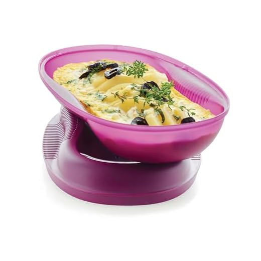 TUPPERWARE Mikrovågsugn omelett-mästare lila omelett omelett äggrätter ägg