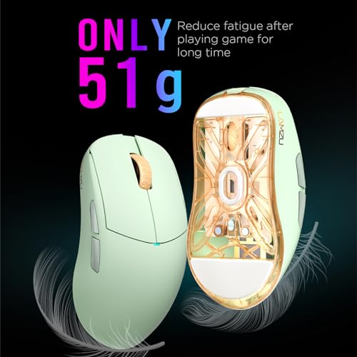 Image of Lamzu Atlantis Mini Pro Wireless Gaming Mouse, Ultra Lightweight 51g, Mechanical Switch,26000 DPI,Symmetrical,MCU Nordic 52840,Silver TTC Encoder,PAW3395 Sensor, 4K Compatible (Matcha Green)