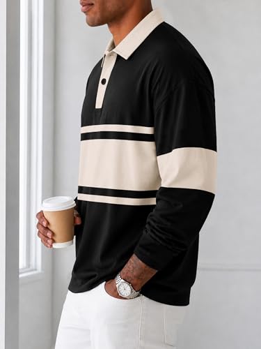 Image of Noble Monk Men's Polycotton Regular Fit Full Sleeves Polo T-Shirt
