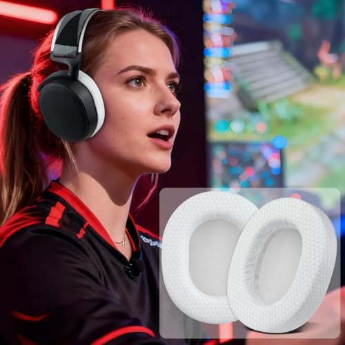 Image of SOULWIT Earpads Replacement for SteelSeries Arctis 1 /3 /5 /Arctis 7 /7+ /7P /7P+ /7X /7X+ /9 /9X /Pro /Prime(Do Not Fit Any Arctis Nova) Headset, Ear Pads Cushions with High-Density Foam (Arctis MF White) | Also for Arctis 7 /7+ /7P /7X, Arctis Pro, Arctis 9 /9X, Arctis 5 /3 /1, Arctis Prime - Ear Pads Cushions Replacement