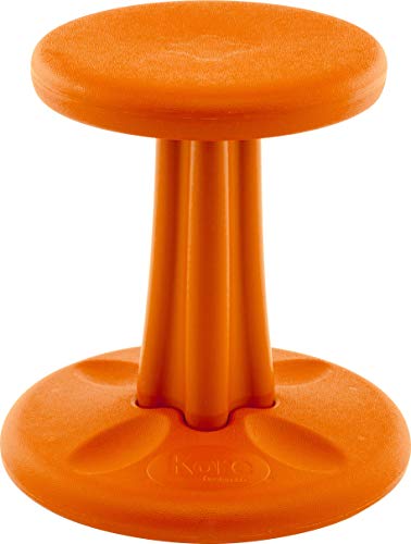 KORE Design Wobble Stool Chair, Girls + Boys Kid Desk Stools, Ergonomic Small Office Chairs, Flexible Seating for Active Child, ADD/ADHD, Classroom, School, Home, Kids (14in), Age 6-7 yrs, Orange