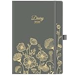 2026 Diary - A5 Diary 2026 Week to View, Jan. 2026 - Dec. 2026, 2026 Planner with Monthly, Weekly View, Notes ＆ Mission Board for Home, Office, School, Elegant Hardcover, Elastic Closure, Back Pocket