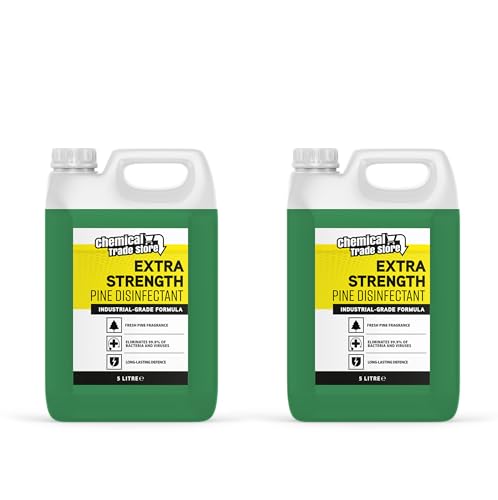 Chemical Trade Store - Pine Disinfectant 2 x 5L - Concentrated Antibacterial Cleaner, Removes 99.9% of Bacteria - Floor & Surface Cleaner with Classic Pine Scent