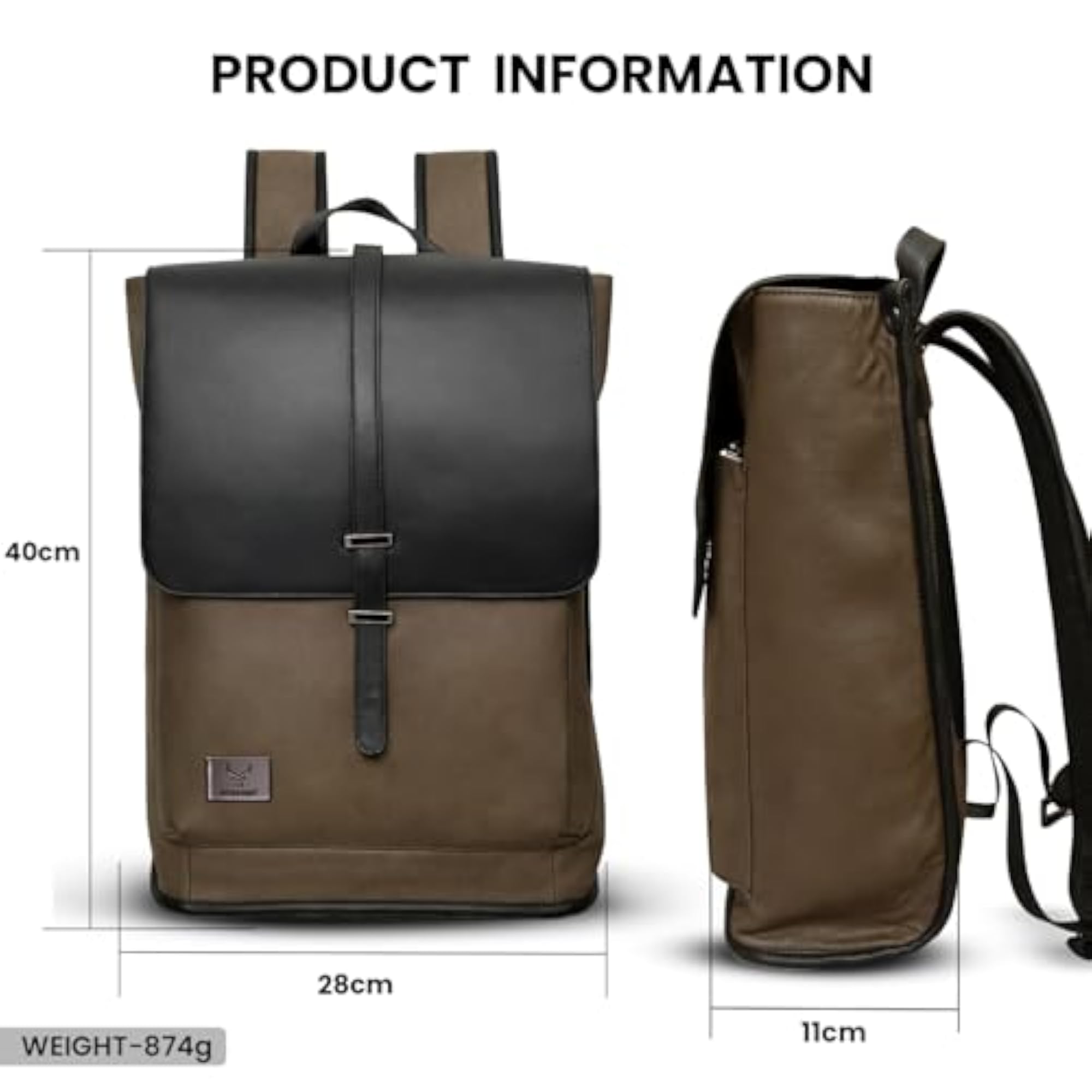 Roll Top Laptop Backpack for Travel, Anti-Theft Smart Backpack