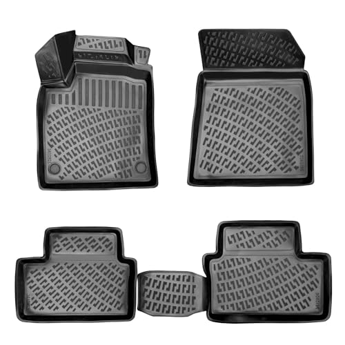 apline Compatible avec Renault Clio 5 2019-2024 Inodore 4D Tapis en Caoutchouc Noir