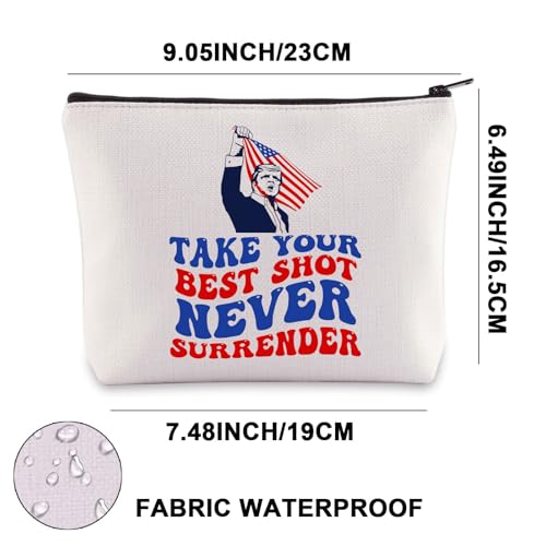 Fist Pump Makeup Bag Shooting President Gift Fight Fight Fight Gifts Never Surrender Gifts MAGA Zipper Bag (Take Your UK) - Image 2