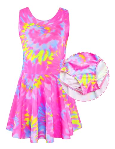 Bundle of Girls Swimsuits Kids One Piece Sleeveless Swimwear Skirted Bathing Suit Summer Swim Dress with UPF 50+ Sun Protection4