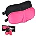 Eye Mask for Sleeping - 3D Sleep Masks Pink Black 2 Pack with Ear Plugs - Best for Puffy Eyes Made by Soft Smooth Fabrics - Great for Travel,Night Work and Home Use for Men Women and Kids DIGGOLD(TM)