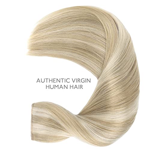 Image of WENNALIFE Wire Hair Extensions 16 inch 95g Dirty Blonde Highlighted Bleach Blonde Remy Hair Extensions Invisible Transparent Wire Straight Real
