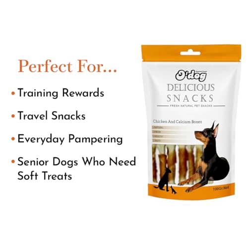 Image of Pets Empire O'Dog Tasty Yummy Healthy Chicken and White Calcium Bone Treats for Dog (100 gm) Pack of (1)