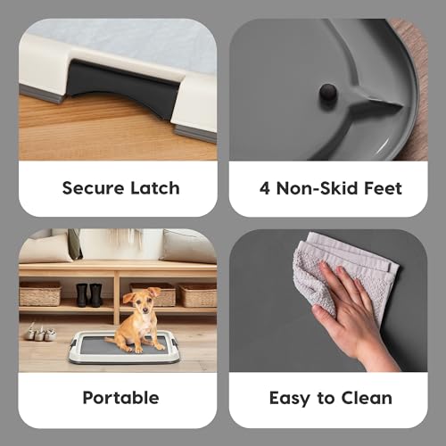 image for IRIS USA Pee Pad Holder, Small Puppy Pad Holder, Secured Latches, Non-