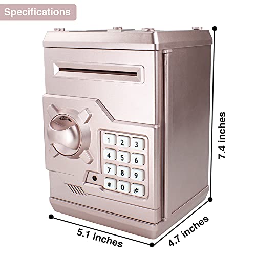 Husan Piggy Banks For Kids, Electronic Password Code Money Banks Atm Banks Box Coin Bank For Children Boys And Girls (Rose Gold) #TOP3