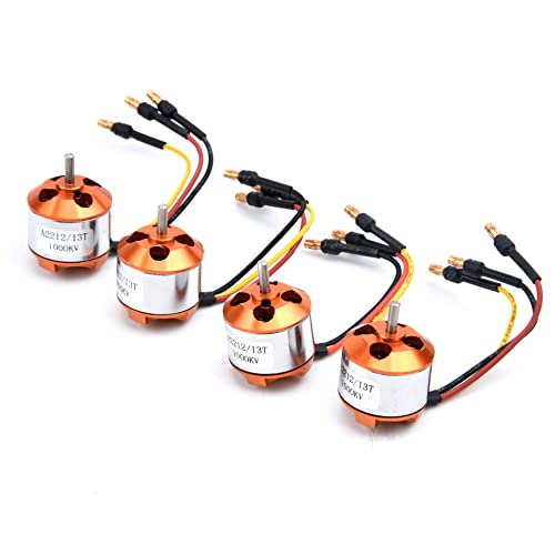 FPVDrone A2212 1000KV Brushless Outrunner Motor 13T with 3.5mm Male Banana Connectors for RC DIY Aircraft Multi-Copter Quadcopter Drone