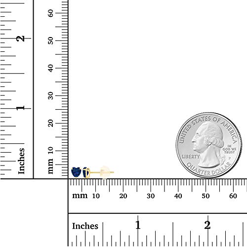 Solid 14K Gold 4mm Heart Genuine Birthstone Stud Earrings For Women | Hypoallergenic Studs | Natural or Created Gemstone Stud Earrings For Women4