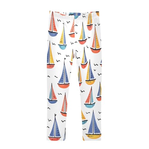Toddler Girls Leggings Printed Yoga Pants Leggings Tiny Boats for Kids