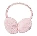 Elegant Winter Earmuffs with Pearl Rhinestone Headband, Pink Faux Fur, Soft Cozy Ear Warmers for Women and Girls, Fashion Holiday Accessory