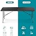 ZenStyle Indoor Outdoor Heavy Duty Plastic Folding Table Portable Picnic Table Fold-in-Half Utility Table w/Handle and Steel Legs for Camping, Dining, Party (Black, 6ft)