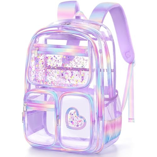 Fimibuke Clear Backpack for Girls, Transparent Kids Backpack for Teen Girls by Fimibuke - Used condition - US$23.84