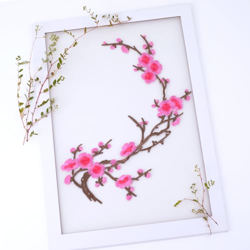 BEIQIYA 2pcs Plum Blossom Iron on Patches, Flower Vines Appliques, Pink by BEIQIYA - Used condition - Image 6