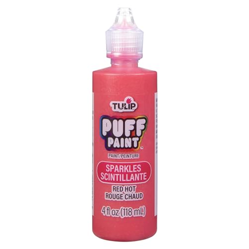 TULIP Dimensional Fabric Paint 20742 Dfpt 4Oz Sparkles Red Hot, 4 Fl Oz (Pack of 1)