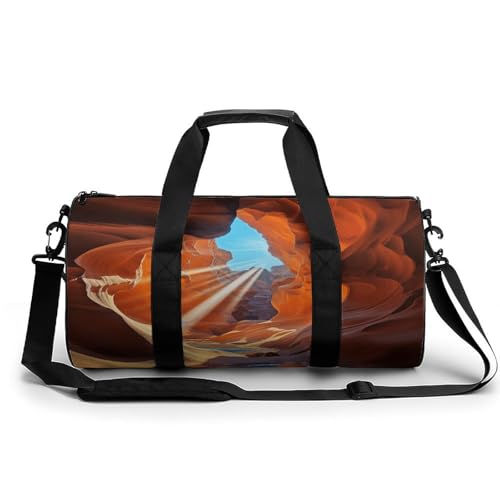 Sac de gym sac de sport imprimé Antelope Canyon cylindrique format voyage 45 cm de longueur