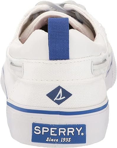 Sperry Men's Bahama 3-Eye Boat Shoe, Off White Canvas, 7.5 Medium | Image 2