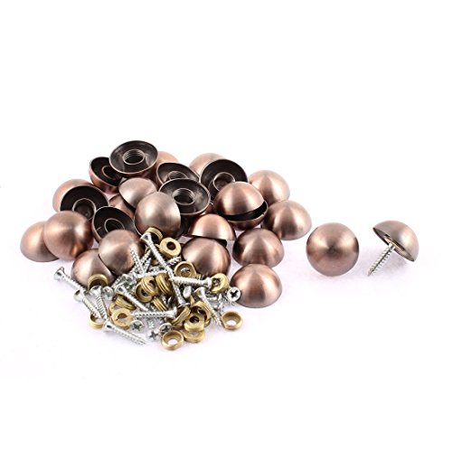 Aexit Wardrobe Door Quality Parts 23mm Dia Semicircle Glass Mirror Screw Nail Decoration 30pcs Model:21as284qo356