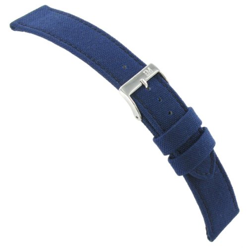 18mm Morellato Padded Stitched Genuine Cordura Canvas Navy Blue Watch Band