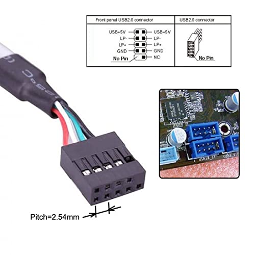 ChenYang CY 2 Port USB 2.0 Type A Female Screw to USB 2.0 9 Pin Motherboard Header Cable with Bracket, Cable 120mm PCI Bracket - Image 4