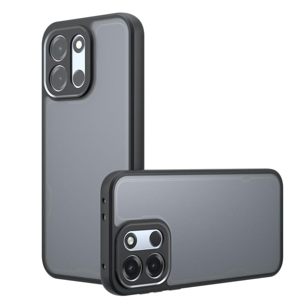 Image of Matte PC+TPU Phone Case for Oneplus Nord 6 5G Air Bags & Camera Protection, Anti-Fingerprint, Never Turns Yellow, Micro Arc Edge, Skin-Friendly Feel, Raised Camera Guard, Black