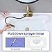 Kablle Bathroom Sink Faucet with Pull Down Sprayer, Brushed Gold Single Handle Pull Out Faucet with Pop-Up Drain, 1 or 3 Hole Laundry Bar Basin Faucet with Deck Plate, KBL-7002BG-CL