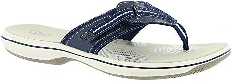 Clarks Women's Brinkley Jazz Flip Flop, Navy Synthetic, 8 M US | Image 3