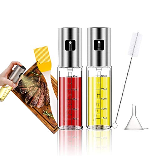 Kitchen Olive Oil Sprayer For Cooking, Olive Oil Sprayer For Air Fryer Mister Stainless Steel Dispenser, Glass Oil Spray Bottle With Brush For Cooking, Bbq, Salad, Baking, Roasting, Grilling #TOP18