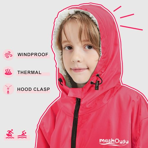 Kids Swim Parka, Waterproof Swimming Jacket, Hooded Surf Changing Robe, Warm Winter Swim Coat4