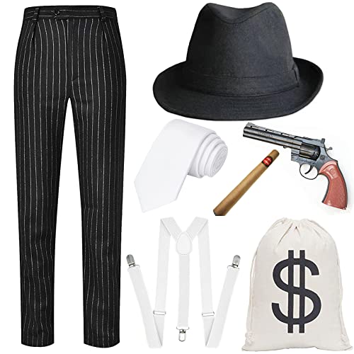 Harlem Nights Costumes for Men,1920s Bonnie and Clyde Gangster Mobster ...