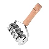 SOLUSTRE Nudelmesser Aus Edelstahl Backen Gittertortenkrustenschneider Teig Docker Gittertortenschneider Schneiden Gadgets Küchengeräte Gitterschneider Geriffelt Cutter Schnitte Kekse Holz