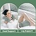 MABOZOO U-Shaped Full Body Bath Pillow for Tub 2 Pcs Inflatable Bathtub Bath Pillows with Adjustable Button for Shower, Neck Support Headrest & Leg Pillow for Relaxation Spa Soak in Bathtub