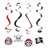 Fun Express Pirate Hanging Swirl Decors | 12 Count | Great for Children's Party, Halloween Celebrations, Birthday Bash, Baby Shower