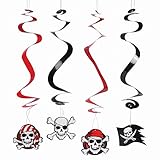 PIRATE HANGING SWIRLS - Party Decor - 12 Pieces