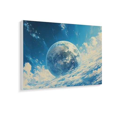 数字油絵 ラッセン 星空の地球 デジタル油絵 数字キットによる絵画 DIY絵 手塗り 太陽系宇宙 魅力的な色の空 数字キット塗り絵 壁飾り ホーム オフィス装飾 数字塗り絵 手工芸 初心者 大人 子供 贈り物 40×30cm