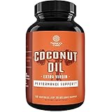 Extra Virgin Coconut Oil Softgels - MCT Coconut Oil Softgels 1000mg Energy Booster and Potent Supplement with Caprylic Acid - Natural Coconut Oil Pills Softgels with Hair Skin and Nails Vitamins